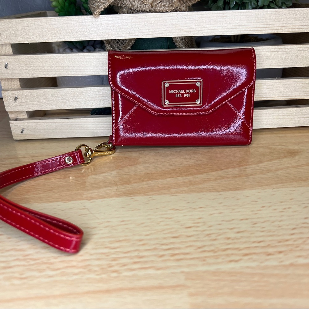Michael Kors Red/Gold Phone Wallet